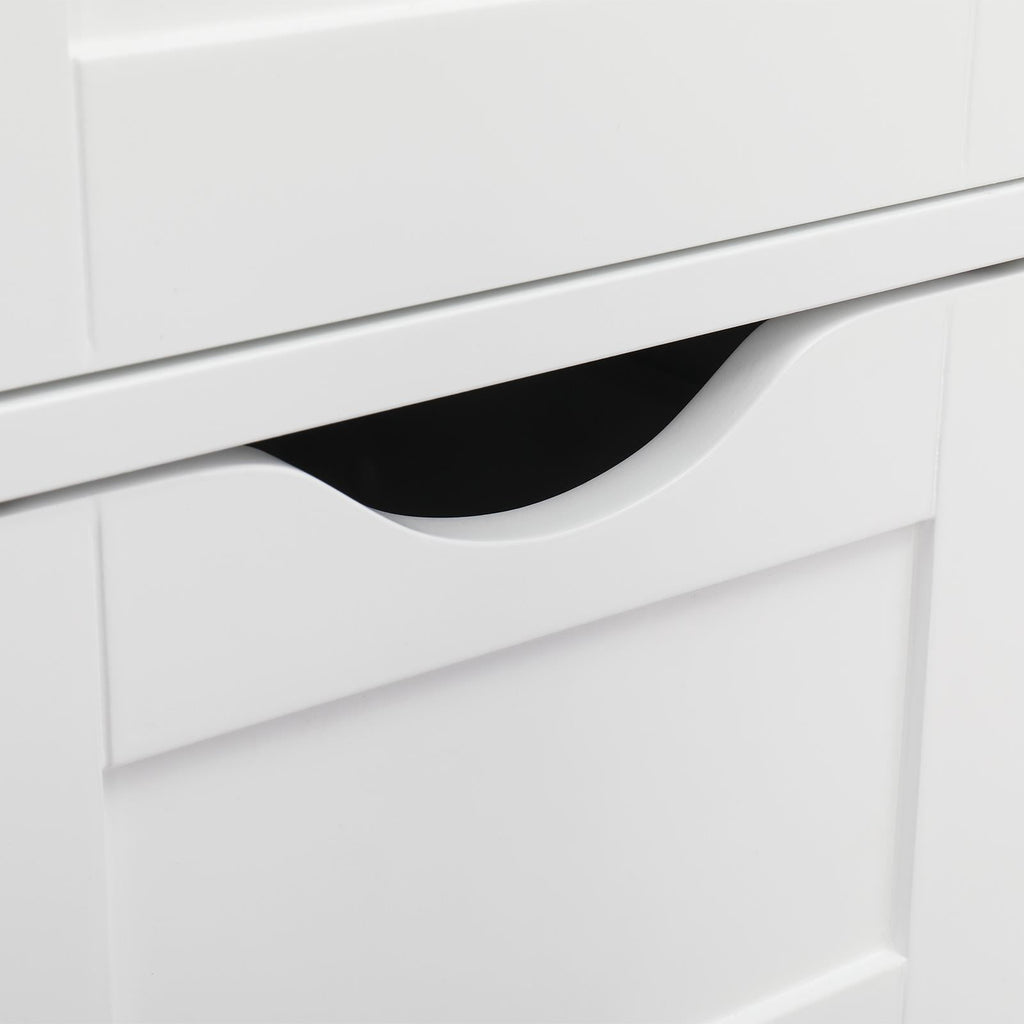 Ktaxon Bathroom Floor Storage Cabinet with 4 Drawers, Small Cabinet for Bedroom Kitchen, MDF White