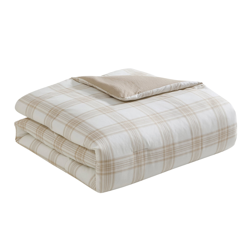 My Texas House Plaid 11-Piece Comforter Set with Sheets, Taupe, Queen