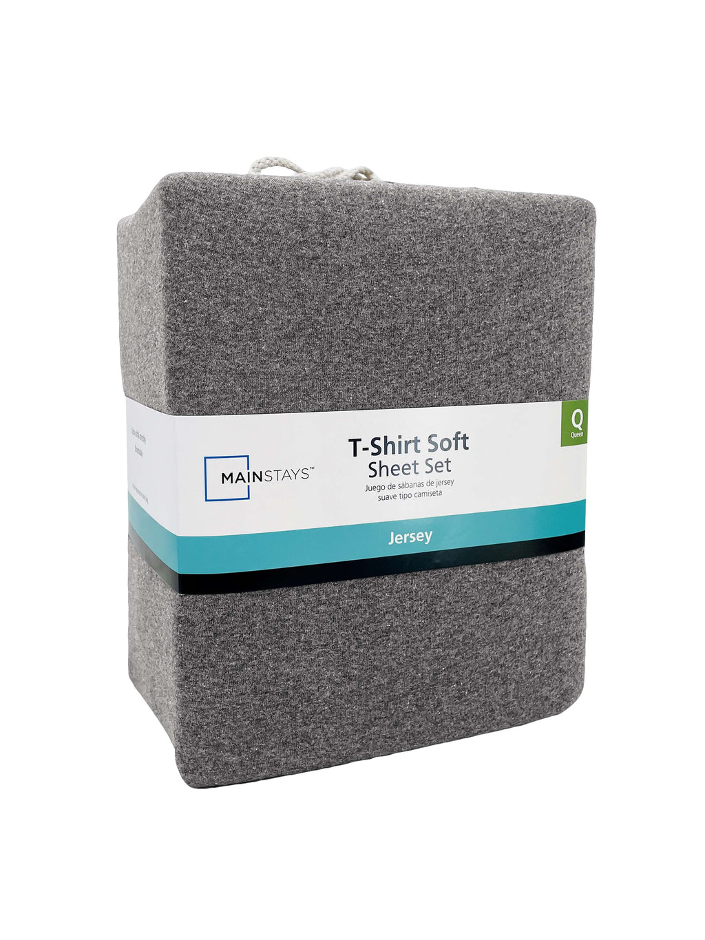 Mainstays Cotton Rich Extra Soft Jersey Bed Sheet Set, Queen, Charcoal, 4 Pieces