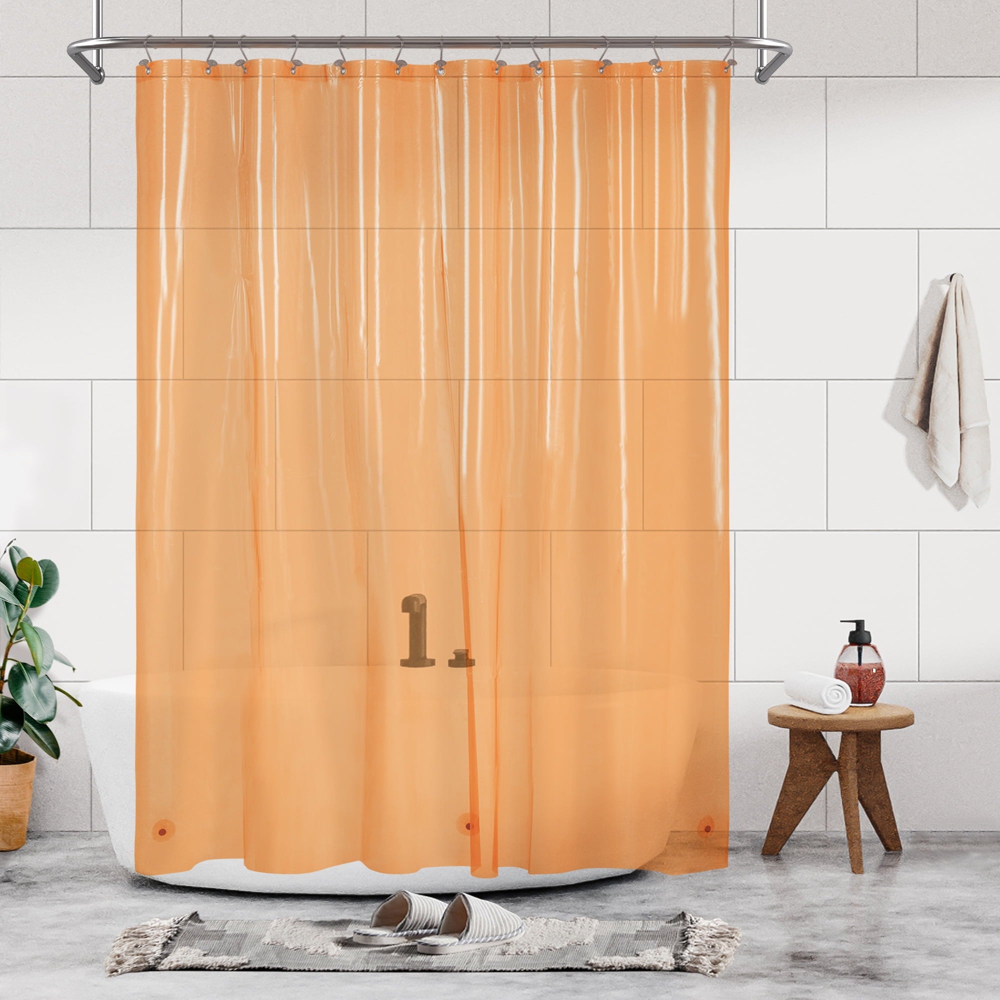 Barossa Design PEVA Clear Plastic Shower Curtain Liner Lightweight with 3 Magnets, Waterproof -72" x 72"