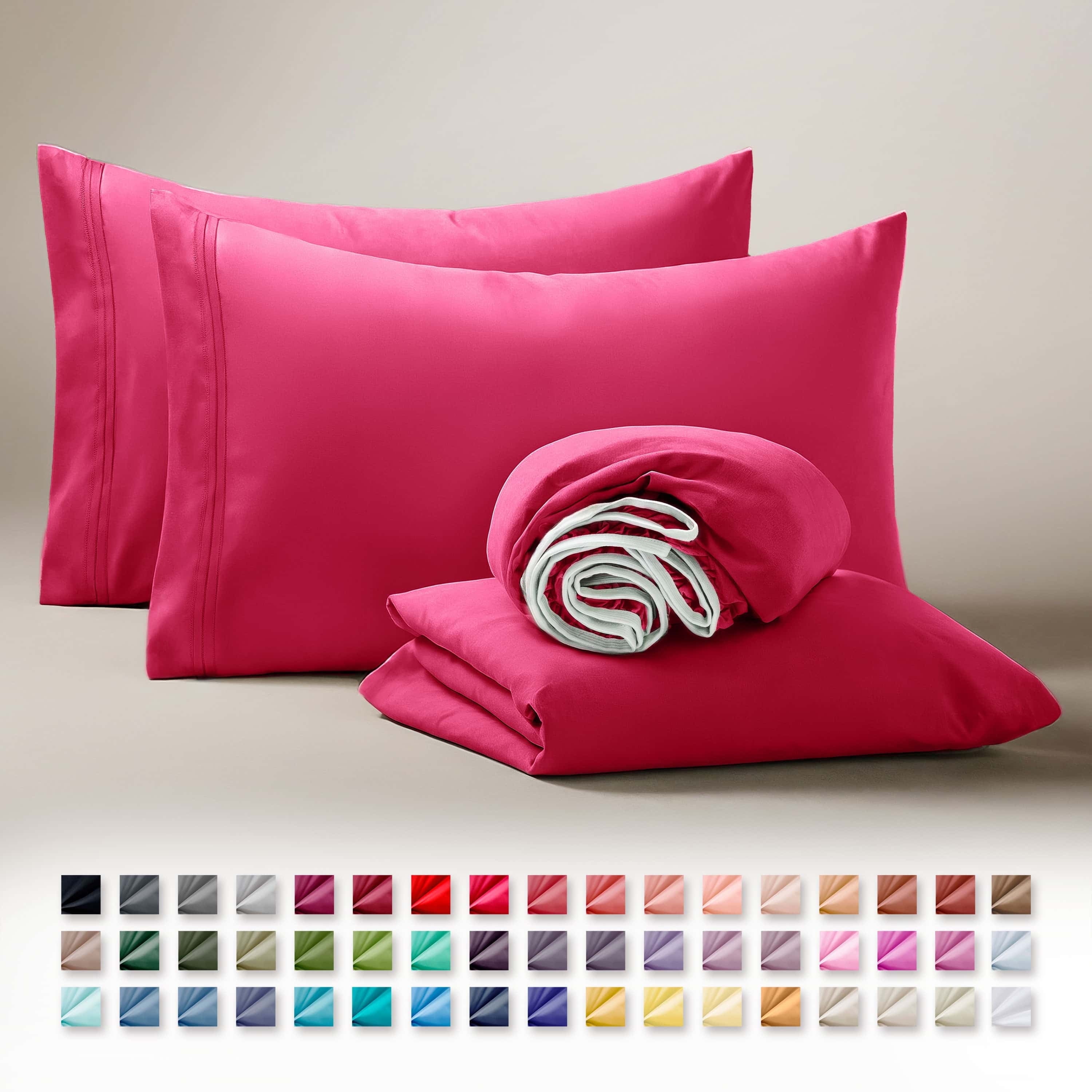 Clara Clark Queen Sheets Set, 1800 Series 4 Piece Deep Pocket Sheets, 100% Soft Microfiber Bed Sheets Set, Gray