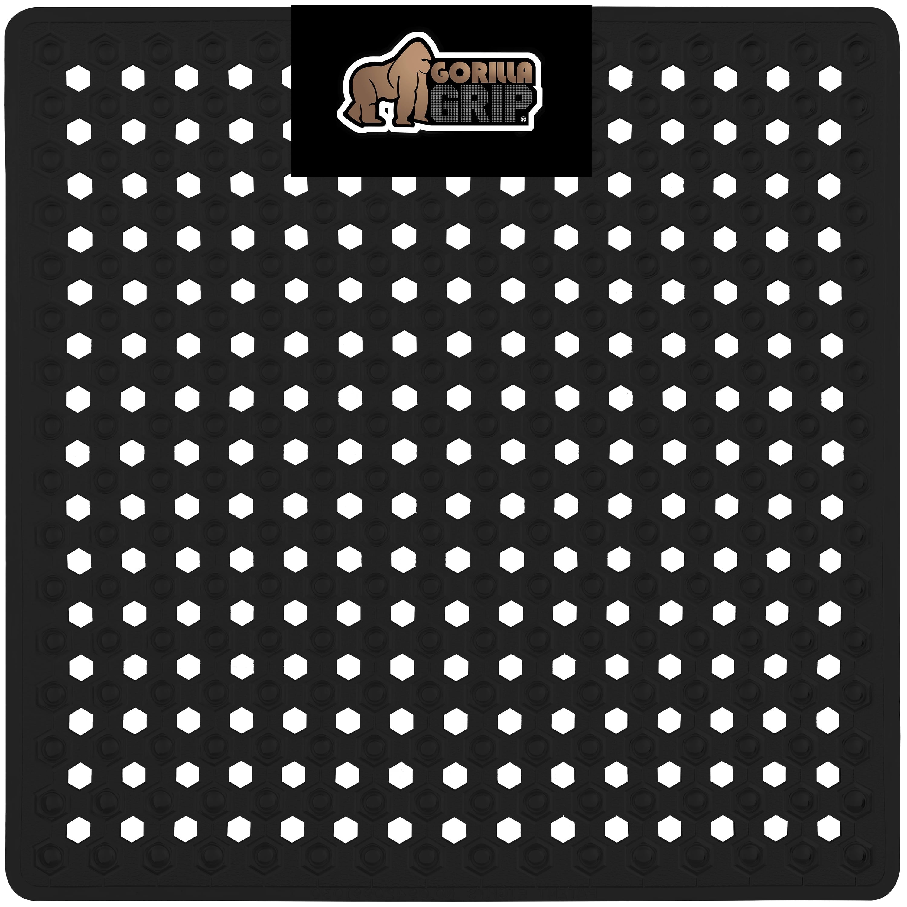 GORILLA GRIP Patented Bath Tub Shower Mat, Machine Washable Bathtub Floor Liner Mats, Suction Cups and Drain Holes to Keep Tubs Clean, Soft on Feet, Bathroom Essentials, 35x16 Inch, Clear