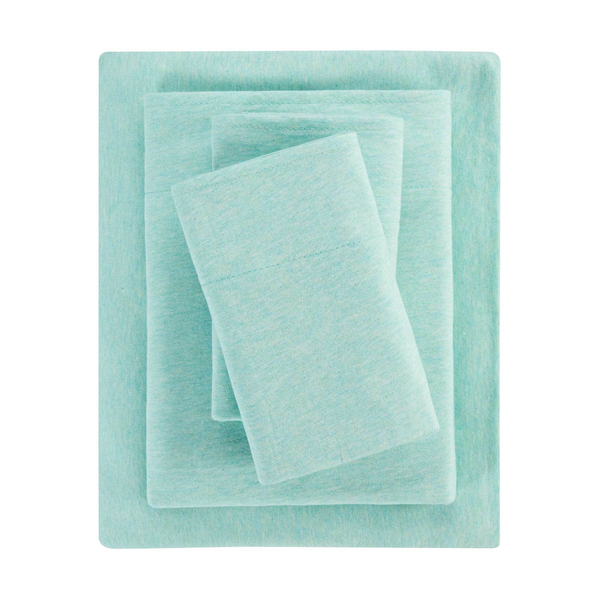 Mainstays Cotton Rich Extra Soft Jersey Bed Sheet Set, Queen, Charcoal, 4 Pieces