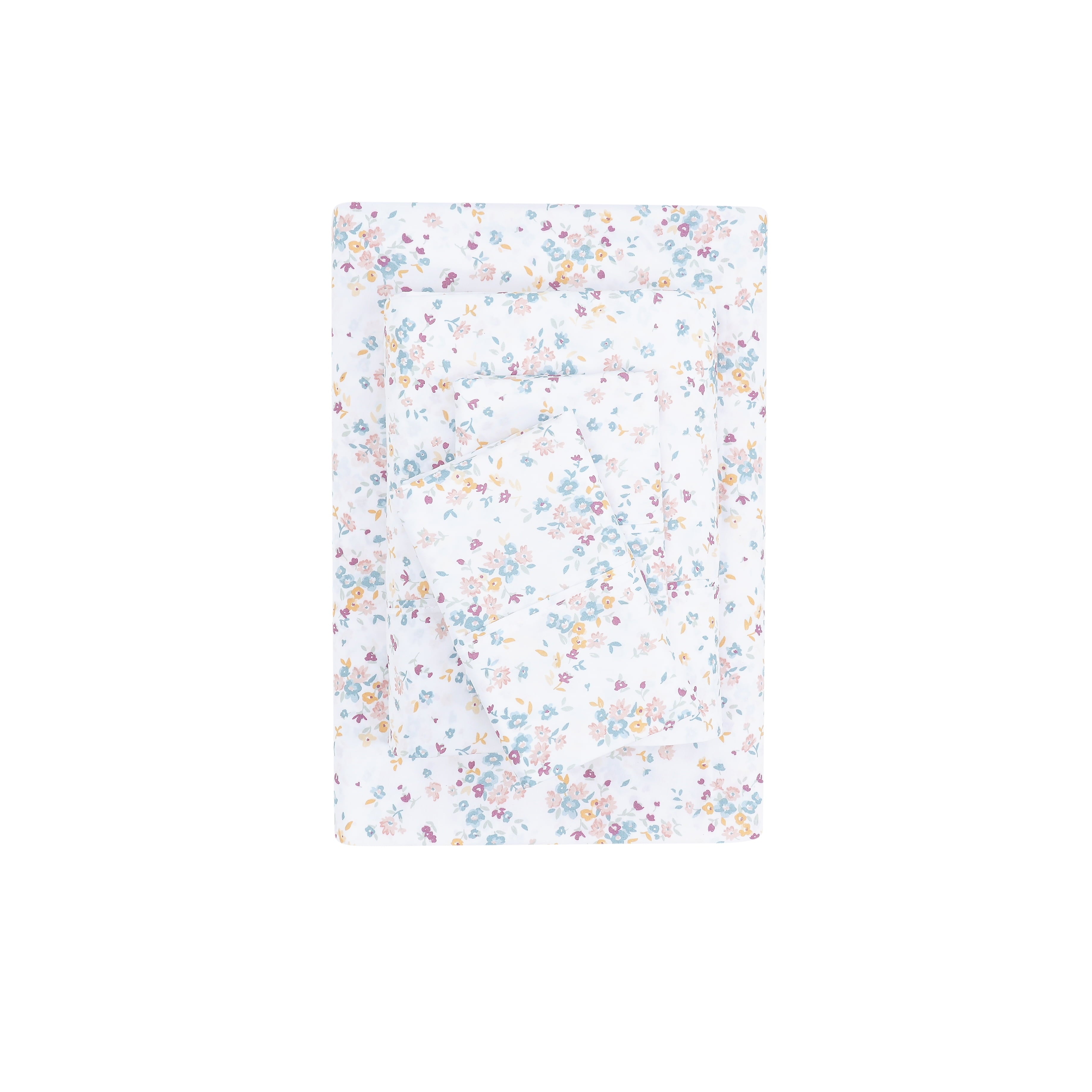 Mainstays Super Soft Brushed Microfiber Bed Sheet Set, Arctic White, Queen, 4 Piece