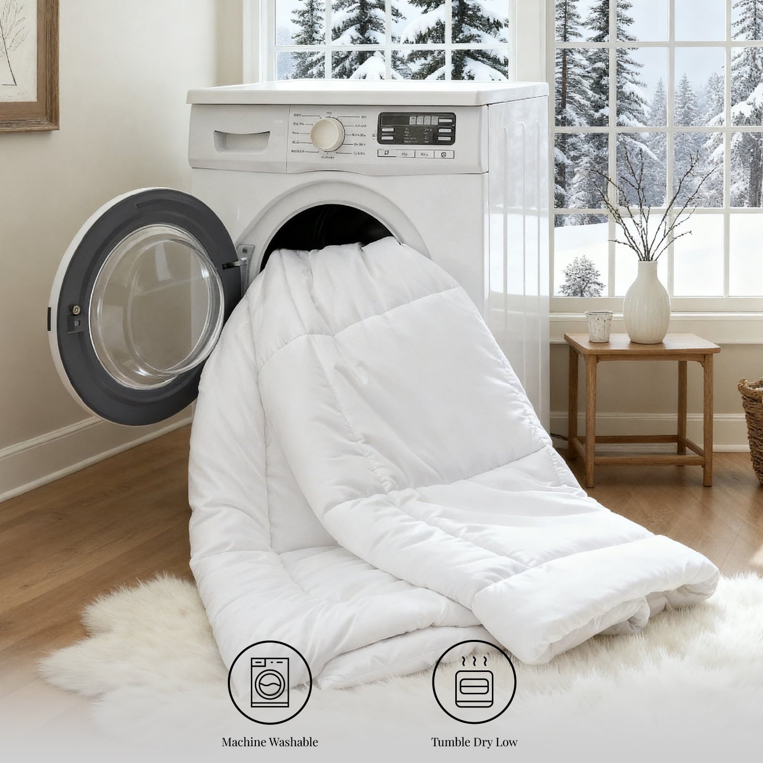 U by Bedsure Queen Comforter Duvet Insert, All Season Down Alternative, Fluffy Soft Bedding, Machine Washable with 8 Corner Tabs (White, 88x88 Inches)